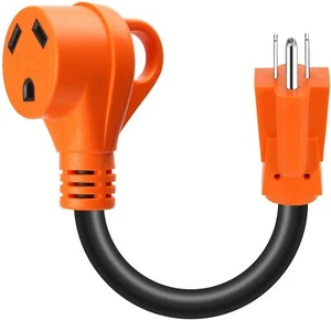 12" 15A Male to 30A Female RV Adapter Cord 125V/1875W NEMA 5-15P to NEMA TT-30R - Picture 1 of 9