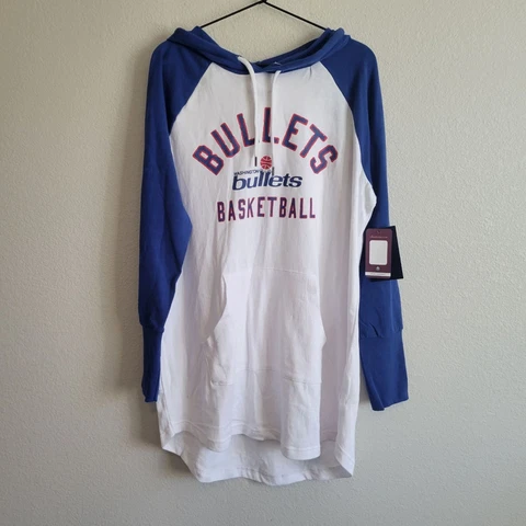 NBA Washington Bullets Sz XL Tunic Length Hoodie Hardwood Classics 4Her Cover