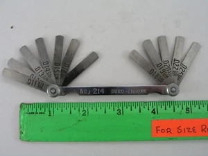 Feeler Gauge Set, Vintage Duro Chrome No. 214 Type A Dual Scale - Picture 1 of 2