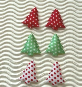 90 Stck. x 1 Zoll gepolstert gepunktet Satin Weihnachten/X'mas Baum Applikationen für Karte ST553 - Bild 1 von 6
