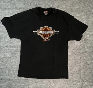 VTG 1998 Harley Davidson Mens L Shirt Bloomington, Illinois Made in USA Black - Picture 1 of 13