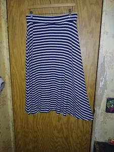 Boden Midi Skirt White With Blue Horizontal Stripes Womens Size UK 12R US 8R - Picture 1 of 10