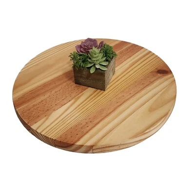 Wood Tray 15 in Round Charcuterie Coffee Table Kitchen Farmhouse Handmade Decor - Image 1 of 4