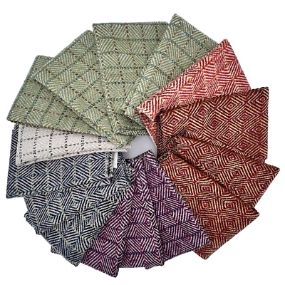 Lote de 15 muestras de tela de tapicería verde azul crema púrpura óxido aspecto a cuadros 17" Foto 1 de 4