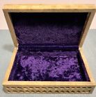 1932 Vintage Stone Carved Trinket/Jewerly Box Made In India Purple Velvet Lining