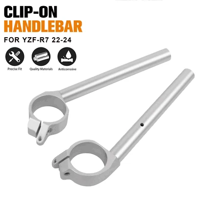 Handlebar Handle Bar Clip On Fits For Yamaha YZF-R7 YZF R7 2022-2024 Silver Foto 1 de 4