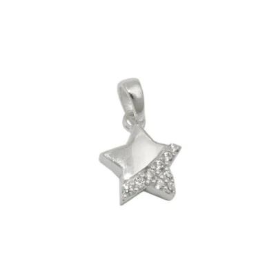 Colgante de Estrella Asterisco Con 5 Puntas Blancos Circonia 925 Plata Collar - Imagen 1 de 2