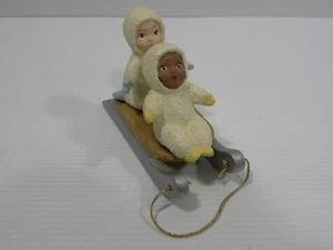 Vintage Snowbabys auf Schlitten handbemalt gemarkt C A - Bild 1 von 6