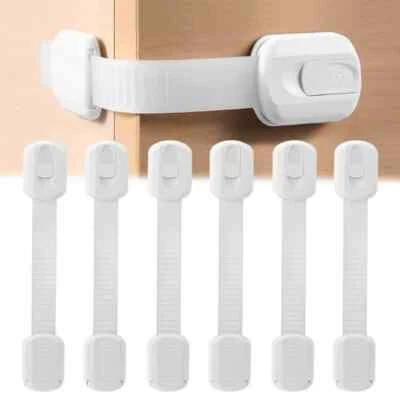 BRANDED 2/5/10 PACK Baby Safety Cupboard Door Strap Locks Home Child Proofing UK Stock