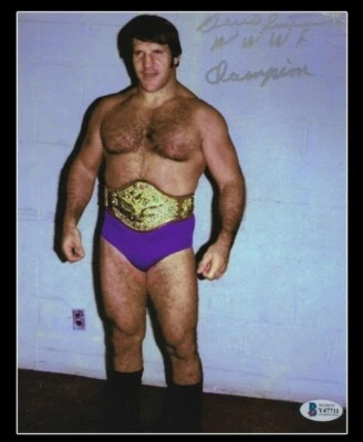 FOTO 8X10 AUTOGRAFIADA A MANO WWE BRUNO SAMMARTINO CON CERTIFICADO DE AUTENTICIDAD BECKETT BAS 13 Foto 1 de 2