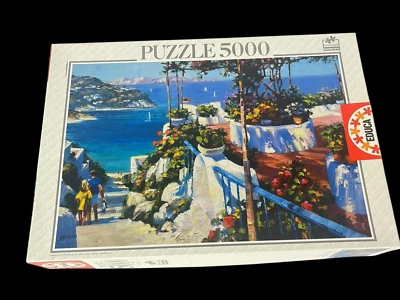 Educa 5000 Piece pc Jigsaw Puzzle Balcony in Ponza 12022 2002 Organized Complete - Image 1 of 4