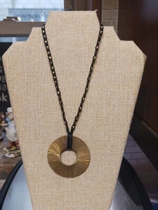 "The Sun" 16in. Dhokra Spiral Pendant Necklace. - Picture 1 of 6