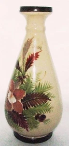 VINTAGE BRISTOL HANDBEMALTE REICHE HERBST ART DECO BLUMEN KUNST GLAS URNE VASE - Bild 1 von 8