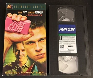 Fight Club VHS Brad Pitt Edward Norton Helena Bonham Carter Meatloaf Jared Leto - Picture 1 of 8