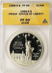 1986-S $1 Statue of Liberty Commemorative Silver Dollar ANACS PF69DCAM - Picture 1 of 4