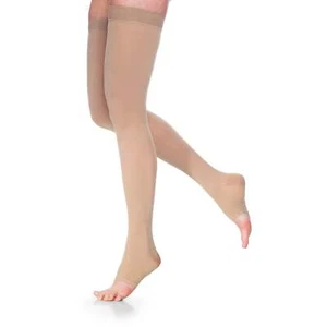 Dynaven Opaque Thigh High 20-30 mmHg, Open Toe Compression Support - Picture 1 of 19