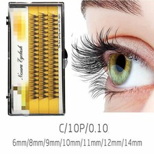 60x Individual Eyelashes Knotted Eyelash Extensions Flare Cluster False Lashes