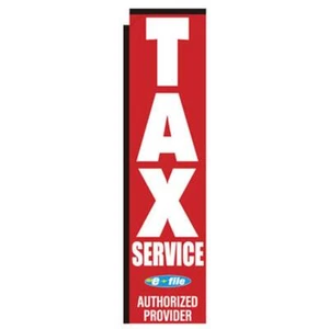 Tax Service 3ft x 12ft Advertising Rectangle Banner Flag, Replacement Flag, Red - Picture 1 of 4