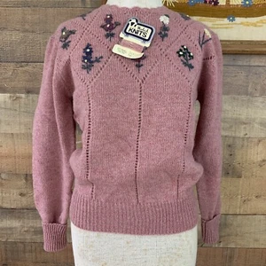 Vintage NWT Woolrich Embroidered Romantic Cottagecore Sweater Sz Small - Picture 1 of 11