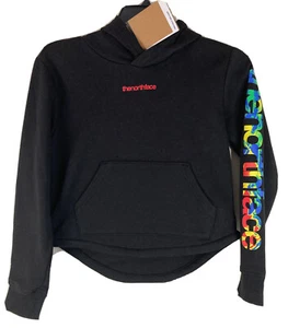 The North Face Girls Camp Fleece Pullover HoodieBlack Rainbow MEDIUM NWT $40 - Picture 1 of 10