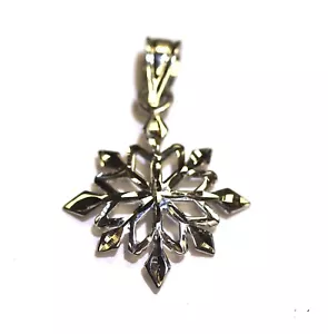 Colgante con dije de copo de nieve de oro blanco de 14k 0,6 g Estate vintage invierno nieve antiguo - Imagen 1 de 7