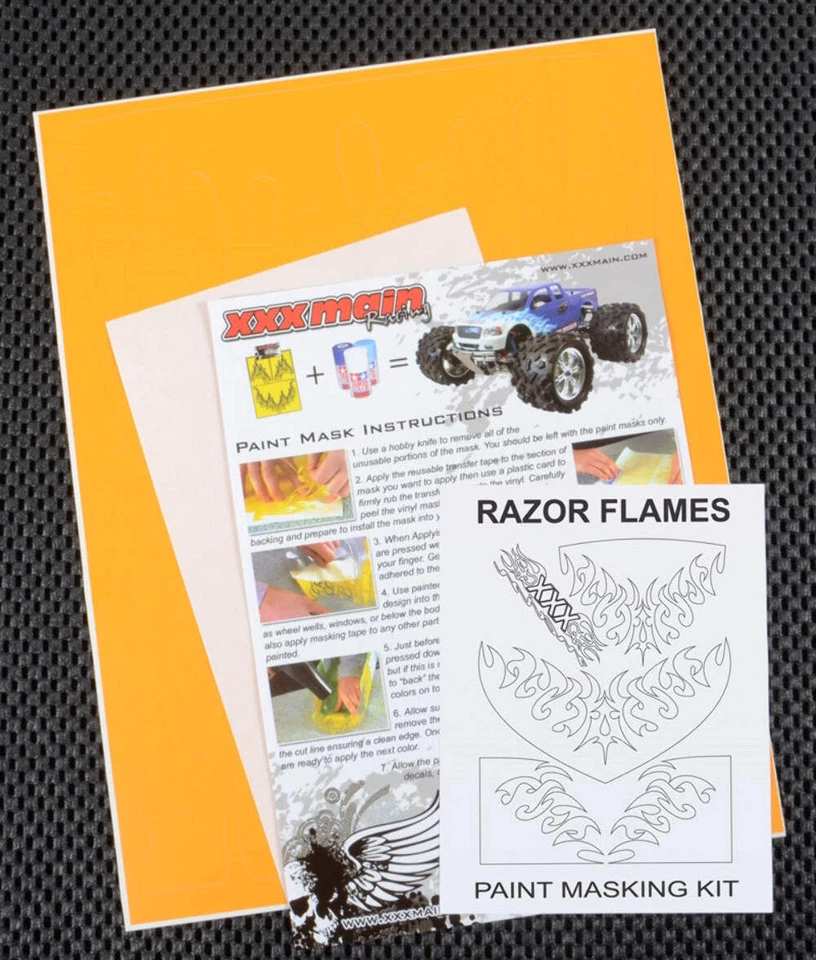 XXX Main 039L Razor Flames Paint Mask for RC Cars — 第 1/1 张图片
