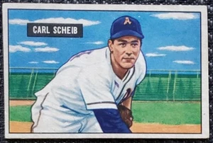 1951 Carl Scheib Philadelphia Athletics Bowman MLB Card #83 - Picture 1 of 2