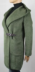 Ralph Lauren Loden Chaqueta de lana con capucha verde Abrigo Correa de cuero NWT - Imagen 1 de 1