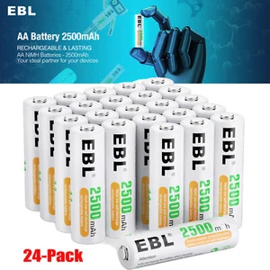 EBL 24x AA Rechargeable Batteries 1.2V 2500mAh NiMH Pre-Charged Doubl A Battery - Picture 1 of 15