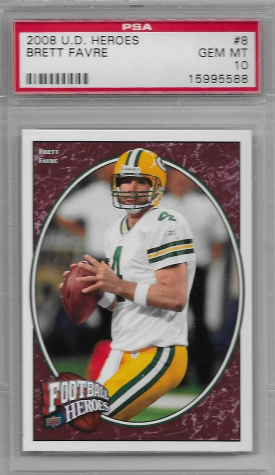 2008 Upper Deck Heroes BRETT FAVRE PSA 10 Packers #8 - Image 1 of 1
