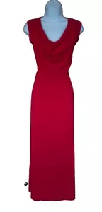 WalG Red Jersey Belted Long Party Evening Prom Ball Gown Dress Size S - Picture 1 of 8