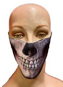 Reusable Halloween Face Cover Skeleton Skull Design Scary Face Mask - Picture 1 of 2