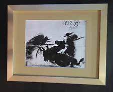PABLO PICASSO | AWESOME 1961 SIGNED TOREROS PRINT MATTED AND FRAMED