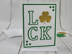 Kit de tarjetas de felicitación feliz día de San Patricio #7 [Lote de 4, hágalo usted mismo, trébol, suerte] - Imagen 1 de 6