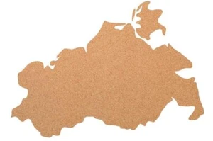 Mecklenburg-Vorpommern als Pinnwand aus Kork XXL ca. 80x50 cm | Umriss MV - Bild 1 von 2