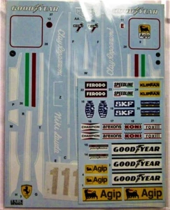 DECAL: 1/12 TABU12077 1975/76 Ferrari 312T Full Sheet - Picture 1 of 1