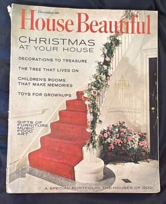 Vtg 12/1965 HOUSE BEAUTIFUL Magazine~Christmas At Your House~MCM Ads/Decor - Image 1 of 4