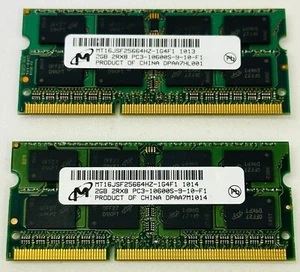 Micron 4GB Set DDR3 Memory SO-DIMM PC3-10600S 1333MHz MT16JSF25664HZ-1G4F1 - Picture 1 of 2