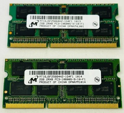 Micron 4GB Set DDR3 Memory SO-DIMM PC3-10600S 1333MHz MT16JSF25664HZ-1G4F1 - Image 1 of 2