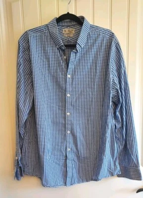 Оригинальная рубашка Penguin на пуговицах размер L имбирь клетчатый принт синий Heritage - Изображение 1 из 3