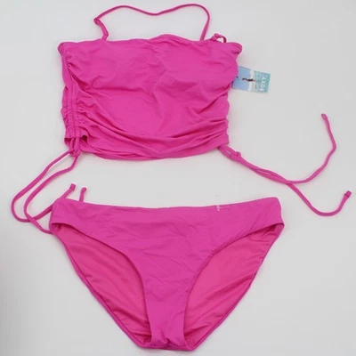 Roxy Women's  Swim Bikini Top and Bottom Set M MED Bandeau Hipster Crop Top - Image 1 of 4