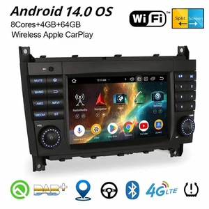 4+64GB Android 14 DAB+ Autoradio CarPlay 8-Kern GPS Mercedes C/G/CLC Klasse W203 - Bild 1 von 24