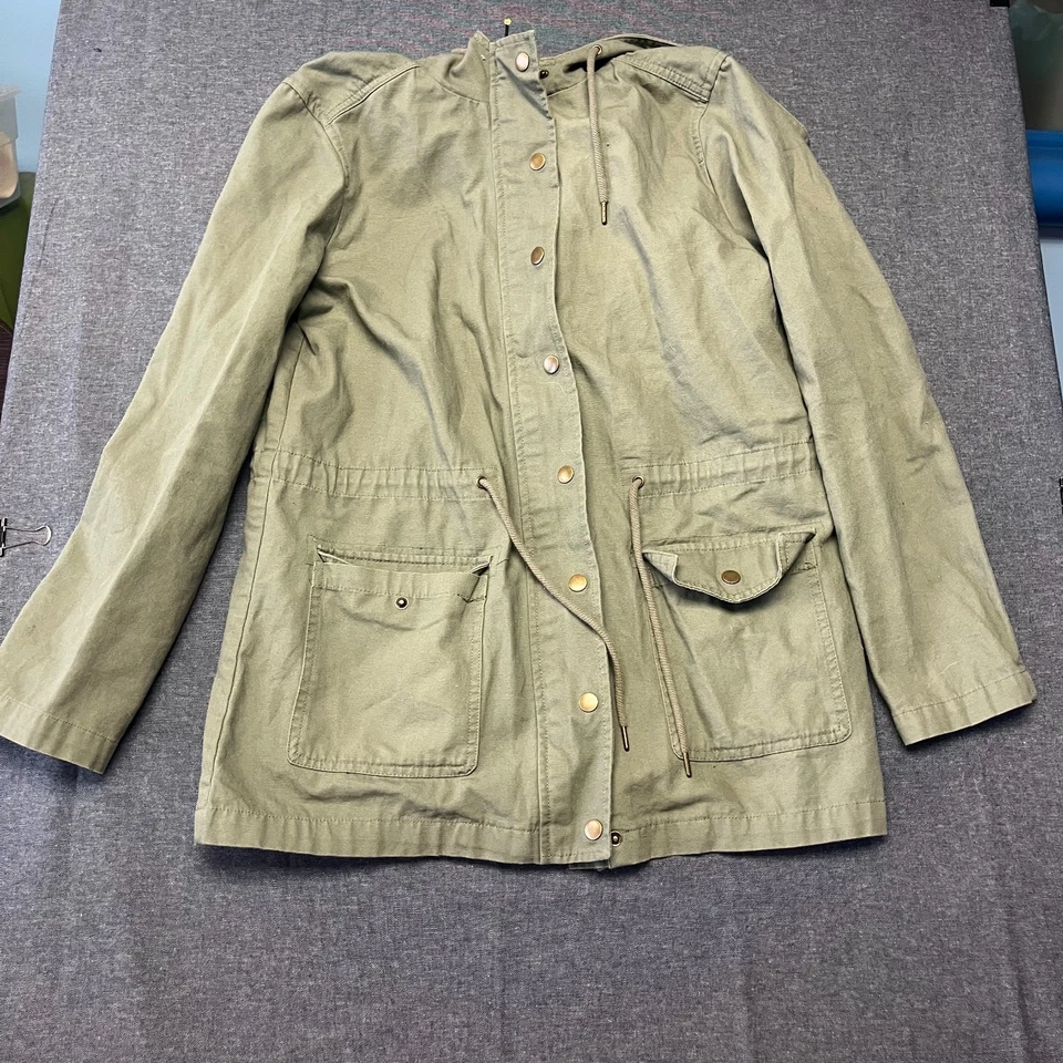 Chaqueta para mujer Forever 21 talla M verde utilitaria anorak con capucha cordón ropa de trabajo Foto 1 de 4