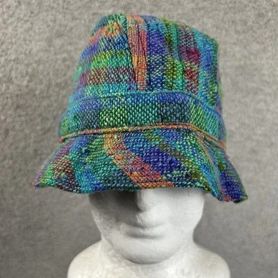 Sombrero cubo tejido a mano vintage de tweed arco iris tejido hecho en Irlanda Tara para mujer Foto 1 de 4