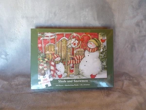 Nuevo rompecabezas de 500 piezas, trineos y muñecos de nieve de Susan Winget, marca actual, 30' x 20' - Imagen 1 de 3