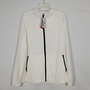 NWT Spyder White Stretch Woven Jacket with Black Zipper Mens Size Small - Picture 1 of 11