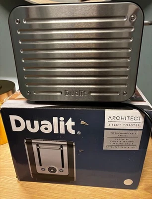 DUALIT ARCHITECT 2 SLOT TOASTER BLACK & BRUSHED STAINLESS STEEL 26505 RRP £99.99 - Image 1 of 4