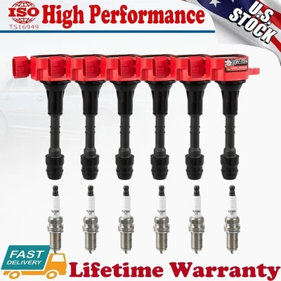 Bobina de encendido y bujía UF349 para Infiniti I35 Nissan Altima 2002-2004 3,5 L 6X Foto 1 de 4