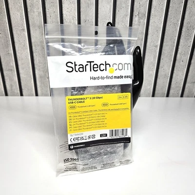 STARTECH Thunderbolt 3 (20 Gbps) USB-C Cable 2M Black (TBLT3MM2M) - New / Sealed - Image 1 of 3