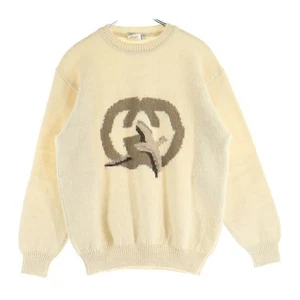 GUCCI  Size40 Interlocking G Logo Jacquard Alpaca Blend Wool Crew Neck Pullover - Picture 1 of 9